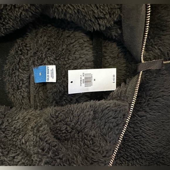 Old Navy Women Size M black High-Neck Half-Zip Sherpa Sweatshirt - Picture 4 of 9